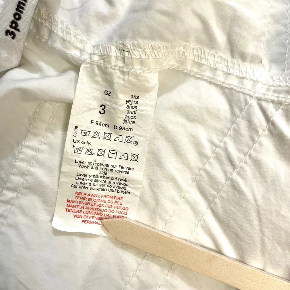 3 pommes pull on pants white cotton pants